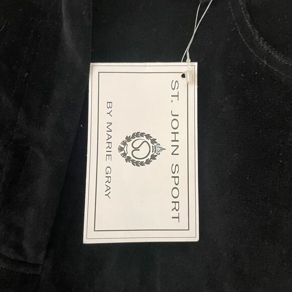 St. John Sport Marie Gray Pants Womens Size 2 Black High Rise Velvet Straight - Picture 12 of 14